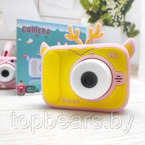 Детский цифровой мини фотоаппарат Childrens fun Camera (экран 2 дюйма, фото, видео, 5 встроенных игр) Розовый