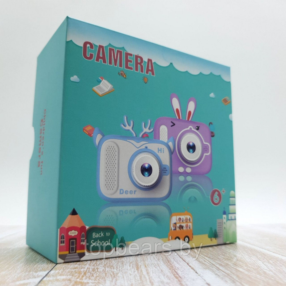 Детский цифровой мини фотоаппарат Childrens fun Camera (экран 2 дюйма, фото, видео, 5 встроенных игр) Голубой - фото 6 - id-p207133085