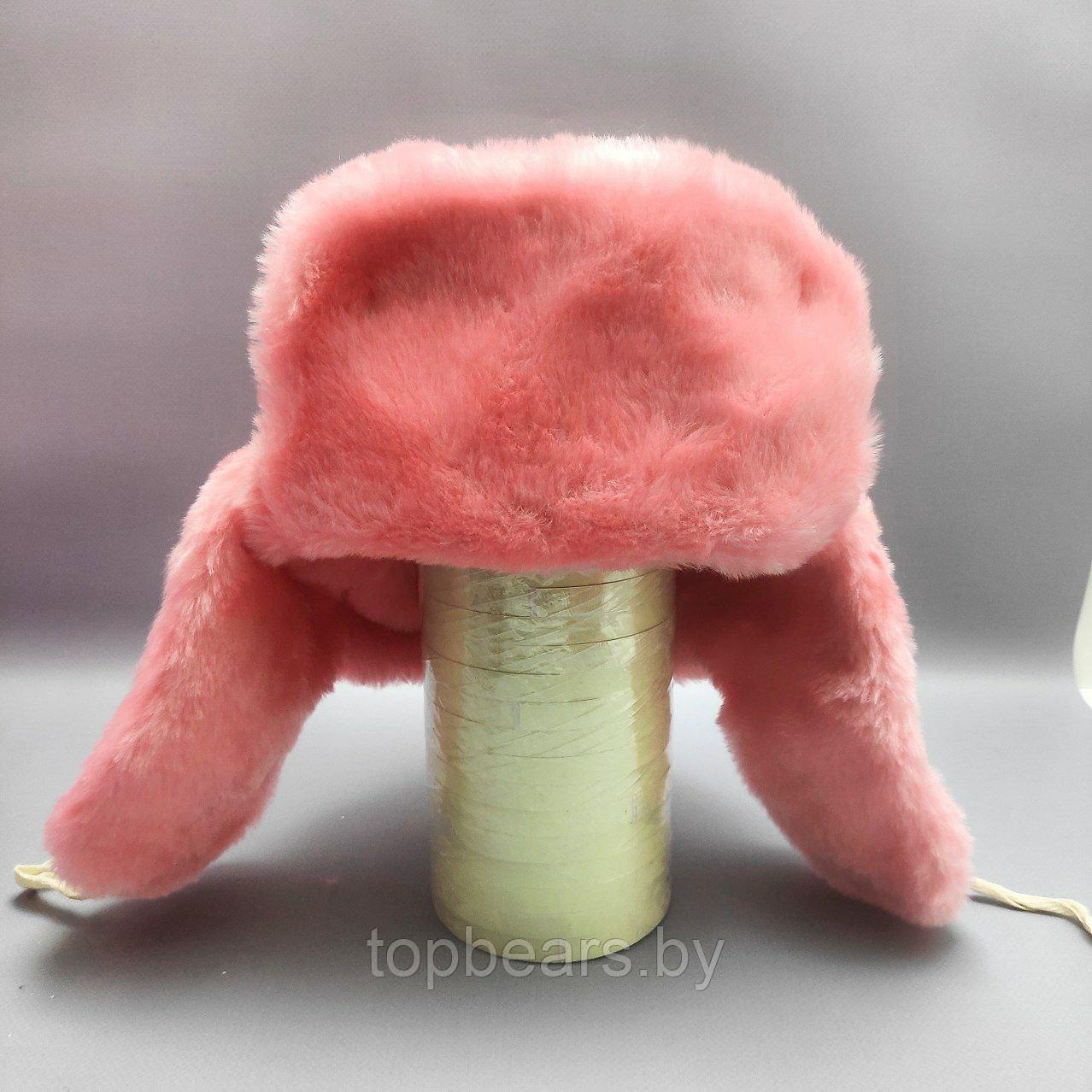 Шапка - ушанка сувенирная "Цветной мех" унисекс, Нежно-розовая 60 размер - фото 9 - id-p211411832