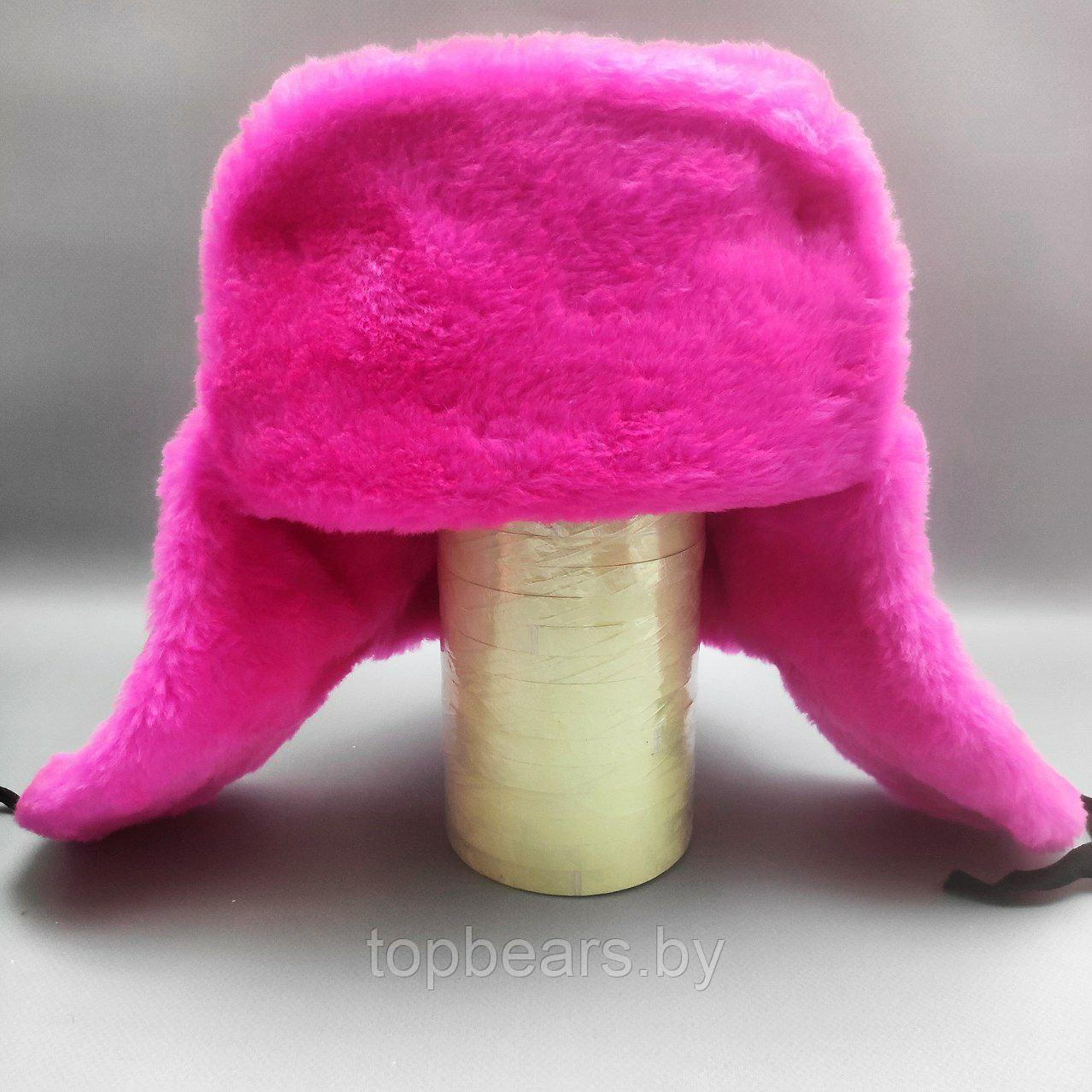 Шапка - ушанка сувенирная "Цветной мех" унисекс, Нежно-розовая 60 размер - фото 10 - id-p211411832