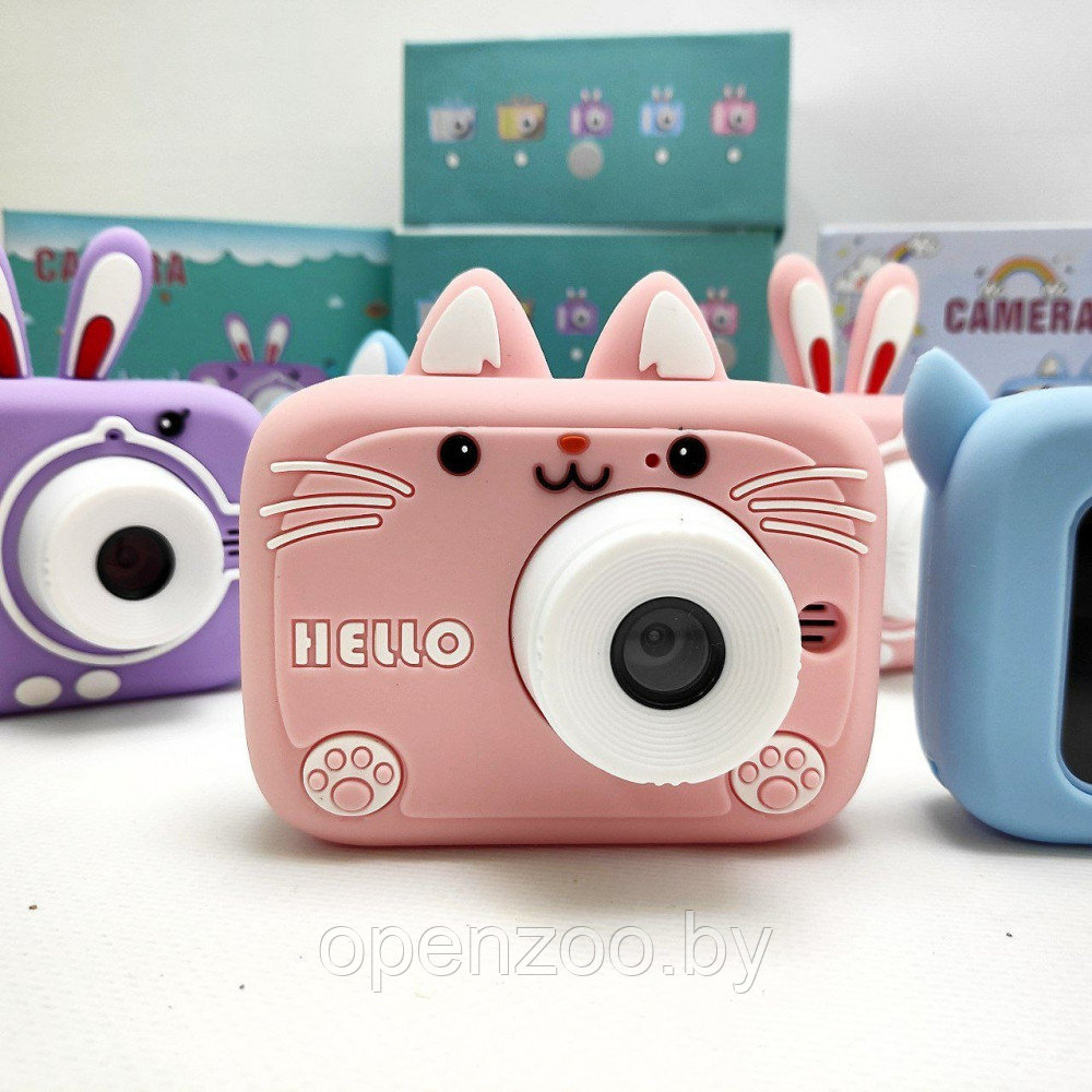 Детский цифровой мини фотоаппарат Childrens fun Camera (экран 2 дюйма, фото, видео, 5 встроенных игр) Розовый - фото 5 - id-p207593302