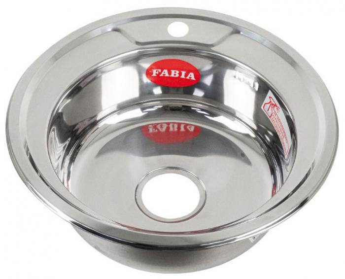 Мойка для кухни из нержавеющей стали с сифоном врезная в столешницу круглая кухонная металлическая FABIA 4904 - фото 1 - id-p211412187