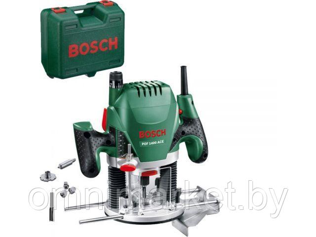 Фрезер вертикальный BOSCH POF 1400 AСE в чем. (1400 Вт, цанга 6/8 мм, 28000 об/мин, регул. об.)