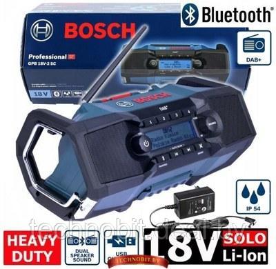 Аккумуляторное радио Bosch GPB 18V-2 SC (06014A3170) 18V, без аккумулятора, от сети, Bluetooth, DAB+ - фото 1 - id-p211417277