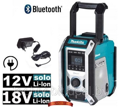 Аккумуляторное радио Makita DMR114 (12-18V, без аккумулятора, от сети, Bluetooth) - фото 1 - id-p211417278