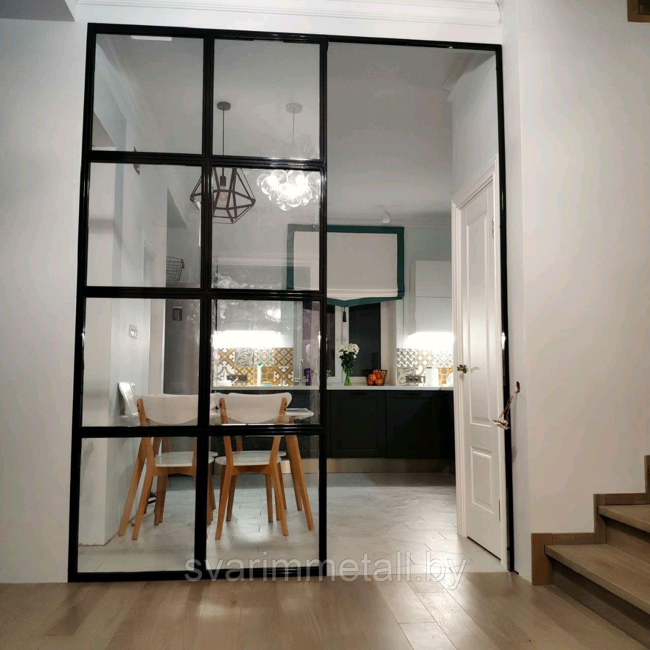 Раздвижные межкомнатные перегородки, в стиле лофт (LOFT), черный