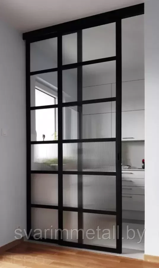 Раздвижные межкомнатные перегородки, в стиле лофт (LOFT), черный