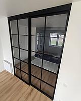 Раздвижные межкомнатные перегородки, в стиле лофт (LOFT), черный