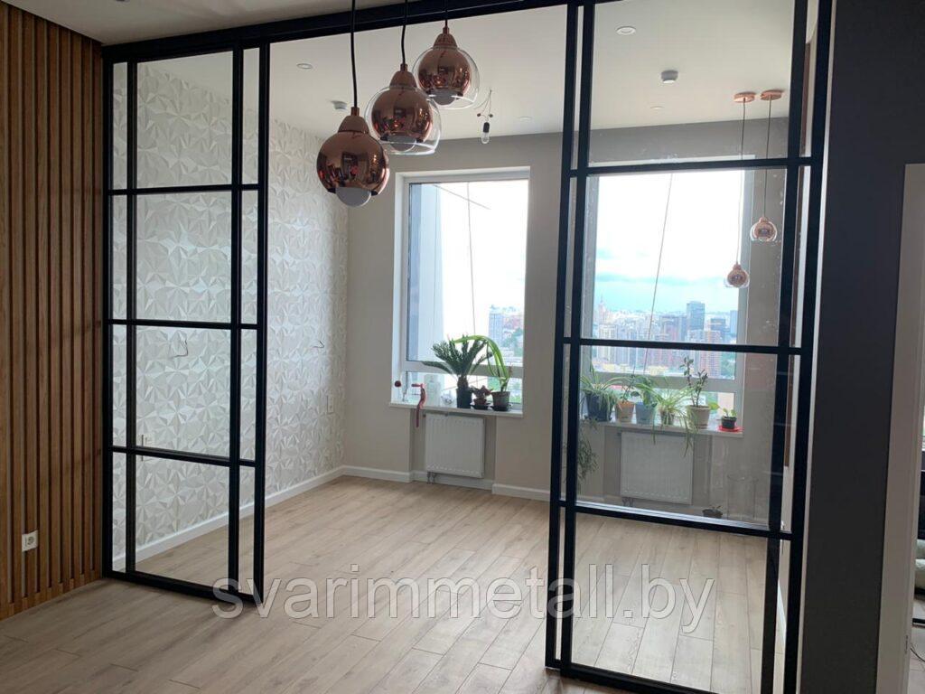 Раздвижные межкомнатные перегородки, в стиле лофт (LOFT), черный - фото 6 - id-p211424035