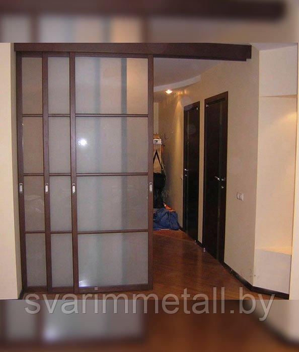 Раздвижные межкомнатные перегородки, в стиле лофт (LOFT), коричневый