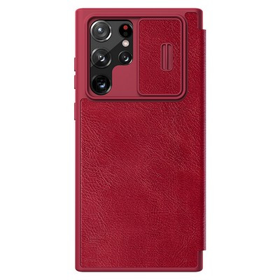 Кожаный чехол Nillkin Qin Pro Leather Case Красный для Samsung Galaxy S22 Ultra - фото 2 - id-p211427674