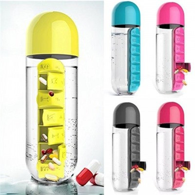 Таблетница-органайзер на каждый день Pill & Vitamin Organizer с бутылкой для воды - фото 3 - id-p211435518