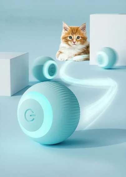 Мячик для кошек, интерактивный умный мячик,светящийся,мягкий из силикона - фото 2 - id-p211441237