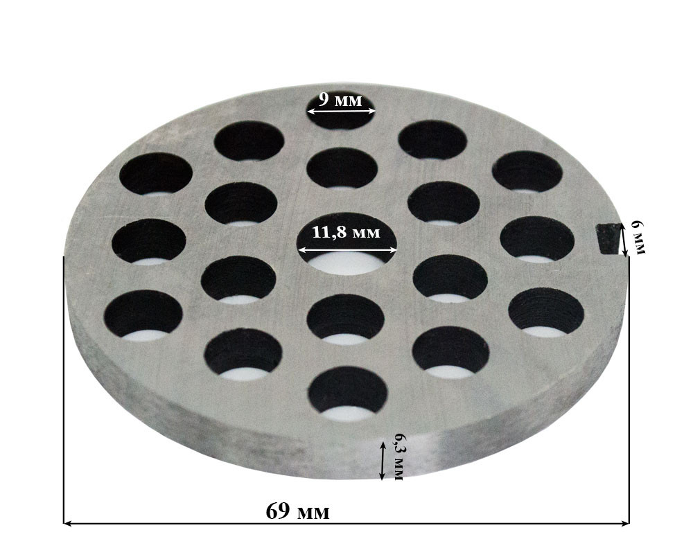 Решетка №3 крупная 9 мм для мясорубки МИМ-150, МИМ-150-01 - фото 1 - id-p211305773