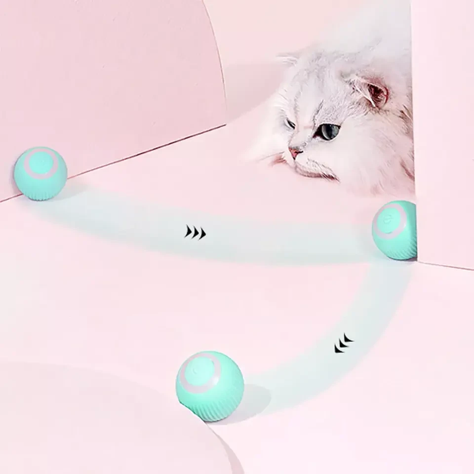 Мячик для кошек, интерактивный умный мячик,светящийся,мягкий из силикона - фото 4 - id-p211441237