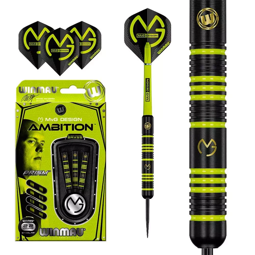 Winmau MvG Ambition 22 gr. Латунь. Дротики для дартса - фото 1 - id-p210928152