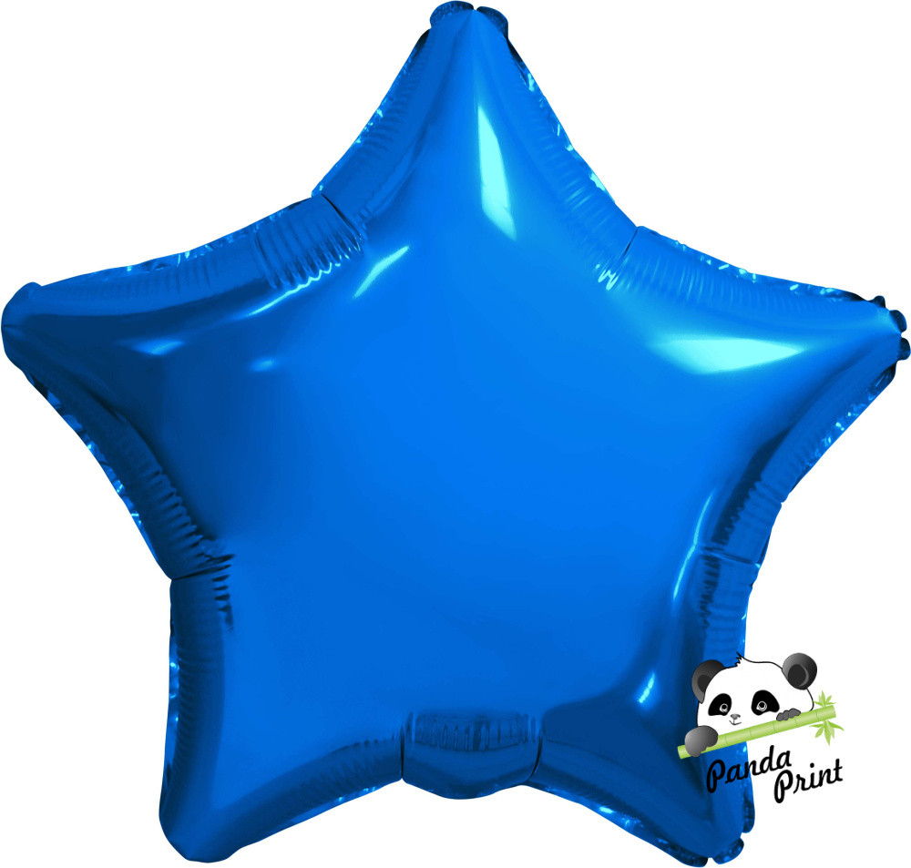 Шар фольгированный (19"/48 см) Звезда, синий - фото 1 - id-p211447391