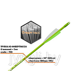 Стрела лучная фибергласс Centershot Sonic 30" оперение Parabolic 3", зеленая