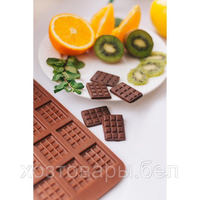 Форма для шоколада 12 ячеек 21х11 см (2,7х3,9 см) "Плитка" цвет шоколадный - фото 2 - id-p211435363