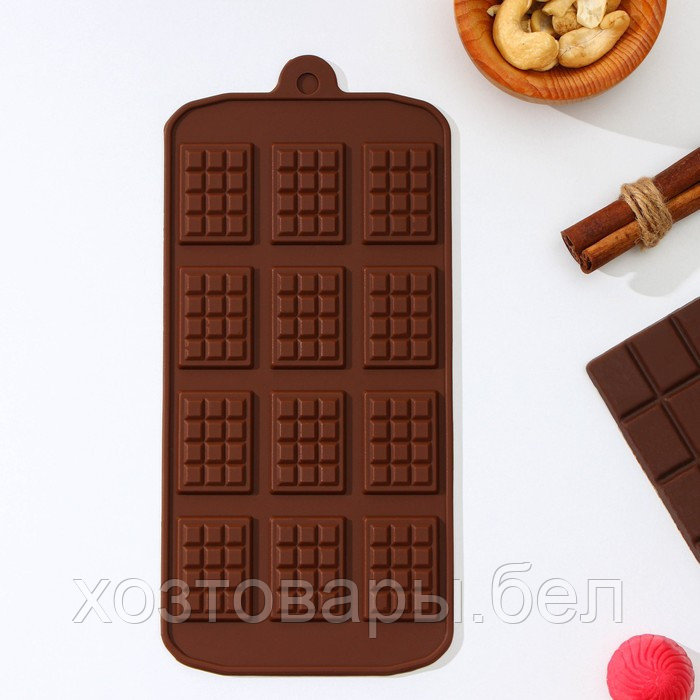 Форма для шоколада 12 ячеек 21х11 см (2,7х3,9 см) "Плитка" цвет шоколадный - фото 8 - id-p211435363