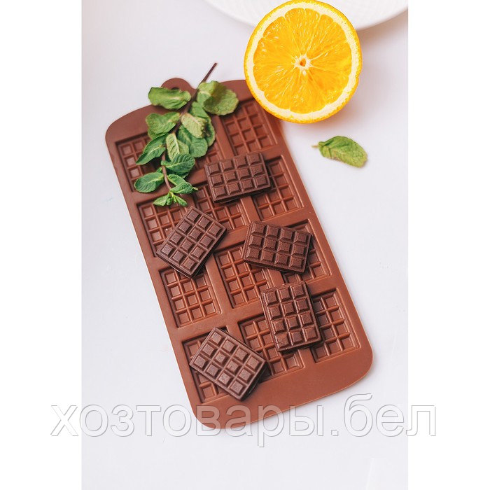 Форма для шоколада 12 ячеек 21х11 см (2,7х3,9 см) "Плитка" цвет шоколадный - фото 10 - id-p211435363