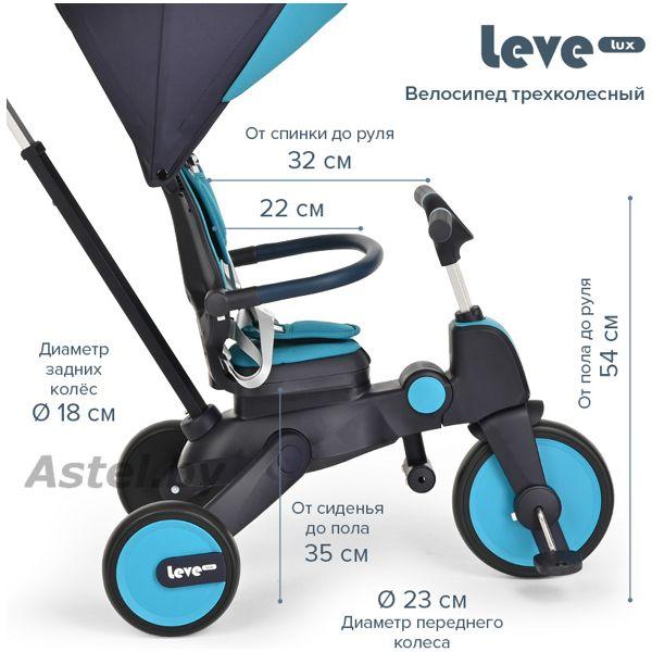 Детский трехколесный велосипед Pituso Leve Lux (синий) S03-2-Ice складной Ice Blue - фото 5 - id-p211448394