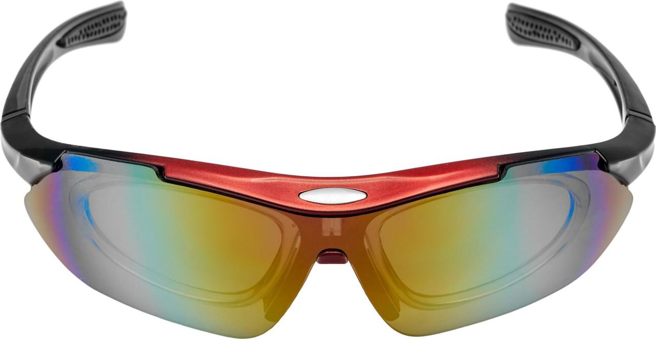 Очки спортивные солнцезащитные с 5 сменными линзами в чехле, красные - фото 3 - id-p211447897