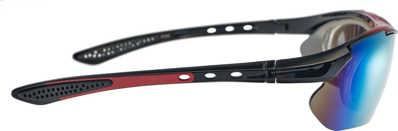 Очки спортивные солнцезащитные с 5 сменными линзами в чехле, красные - фото 4 - id-p211447897