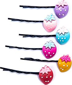 Набор заколок 6 шт "КЛУБНИЧКИ"