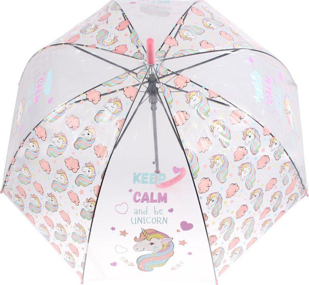 Зонт прозрачный «ЕДИНОРОГ» розовый - фото 2 - id-p211448019