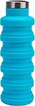 Бутылка для воды силиконовая складная с крышкой, 500 мл, голубая, фото 3
