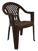 Пластиковый стул (кресло, коричневое)