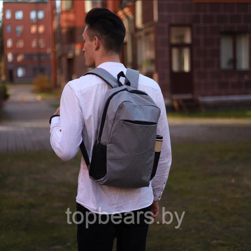 Стильный рюкзак Joy start 2 в 1 с USB и отделением для ноутбука до 17 DF-21016 (рюкзак сумка) Серый - фото 5 - id-p211453446