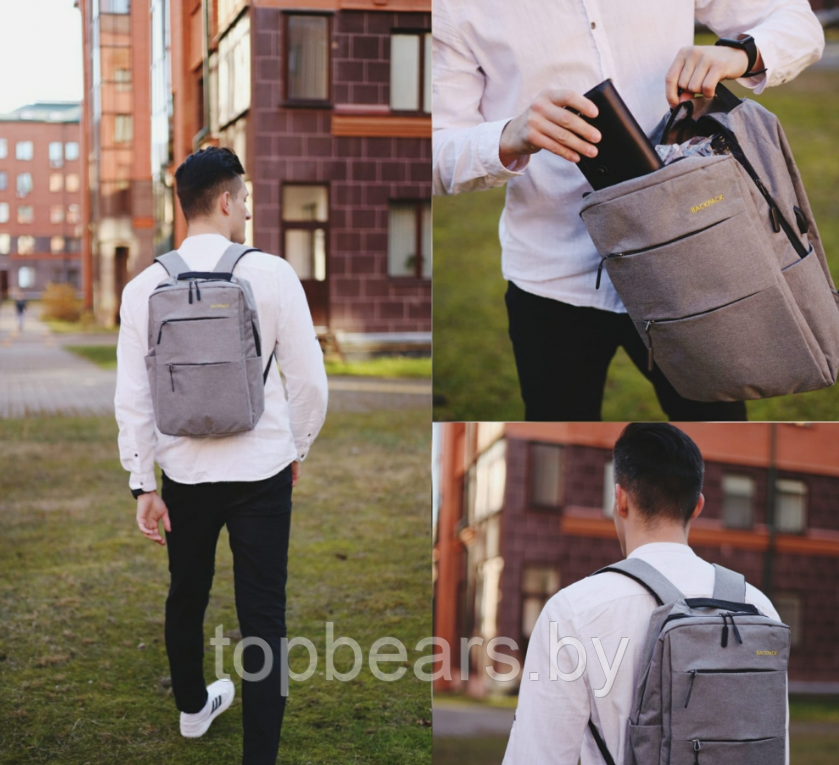 Уценка Рюкзак 3в1 BackPack Urban с USB и отделением для ноутбука до 17 DFBK01 Серый, пятно в нижней части - фото 8 - id-p211453449