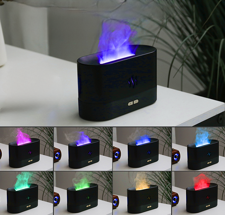 Аромадиффузор - ночник с эффектом пламени Flame Humidifier SL-168 Черный Матовый/Цветное пламя - фото 7 - id-p201242168