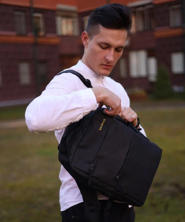 Уценка Рюкзак 3в1 BackPack Urban с USB и отделением для ноутбука до 17 DFBK01 Серый, пятно в нижней части - фото 2 - id-p211453899