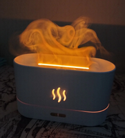 Аромадиффузор - ночник с эффектом пламени Flame Humidifier SL-168 Белый матовый / Свет огня