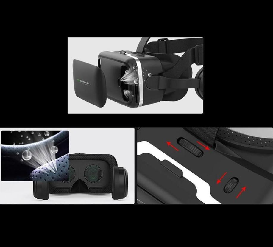 Очки виртуальной реальности 3 D VR Shinecon 6.0 с наушниками Белые - фото 6 - id-p127725546