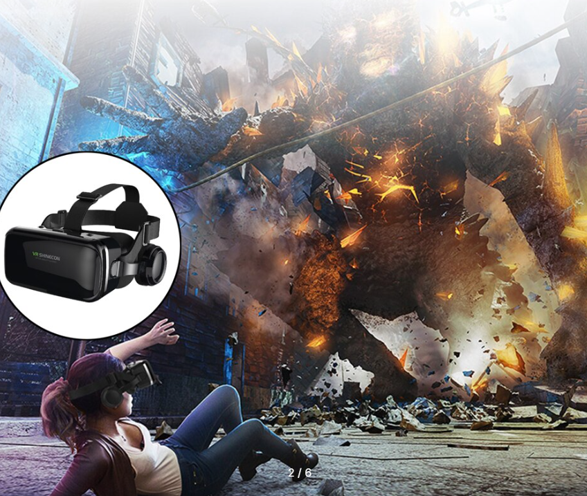 Очки виртуальной реальности 3 D VR Shinecon 6.0 с наушниками Белые - фото 10 - id-p127725546
