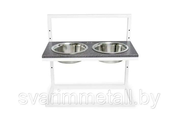 Стойка для животных (кормушка), из металла, с мисками, лофт (LOFT), с ...