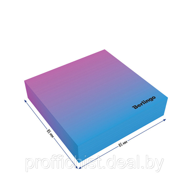 Блок для записи декоративный на склейке Berlingo "Radiance" 8,5*8,5*2см, голубой/розовый, 200л. ЦЕНА БЕЗ НДС - фото 1 - id-p211464515