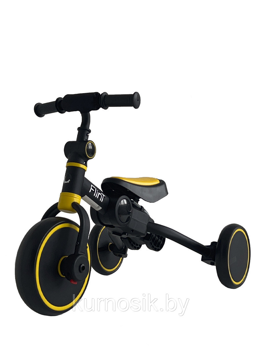 Беговел-велосипед детский Flint 4в1 складной BubaGo черно-желтый - фото 6 - id-p203727351