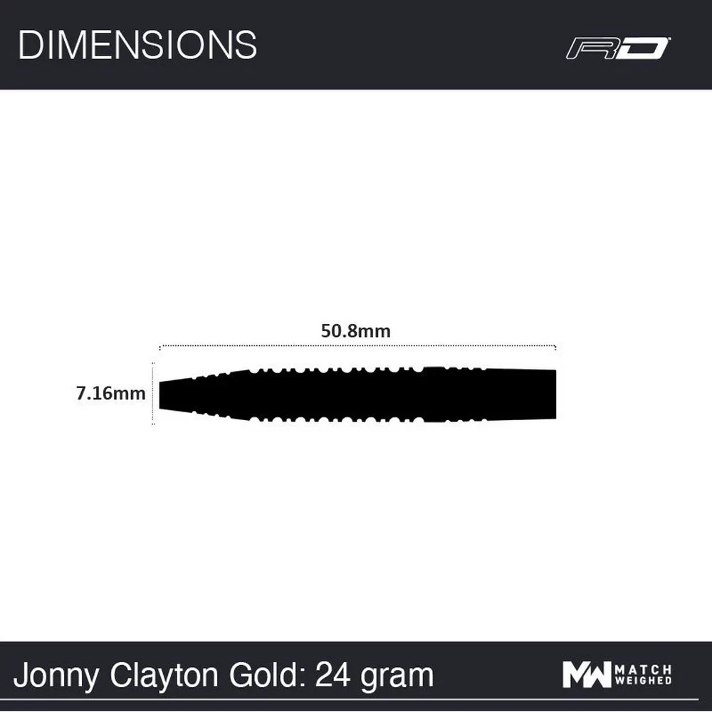 Red Dragon Jonny Clayton Gold 24gr. 90% вольфрам. Дротики для дартса - фото 3 - id-p210928312