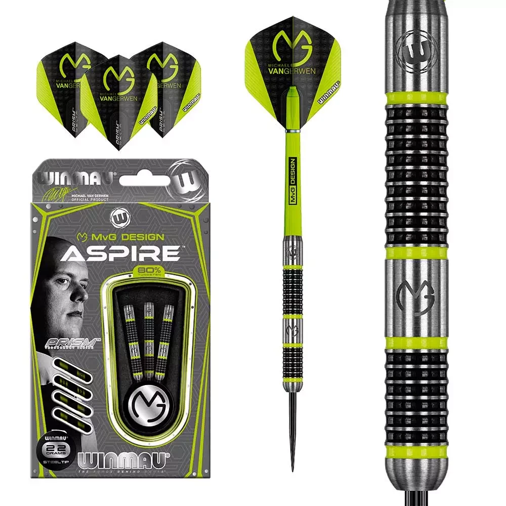 Winmau MvG Aspire 22 gr. 80% вольфрам. Дротики для дартса - фото 1 - id-p210928150