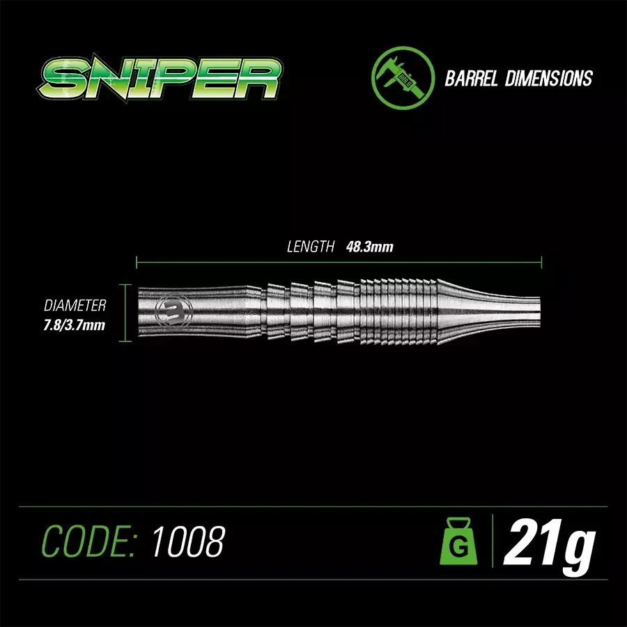 Winmau Sniper 21 gr. 90% вольфрам. Дротики для дартса - фото 4 - id-p210928233