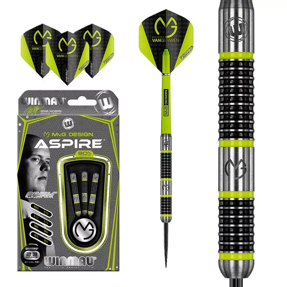 Winmau MvG Aspire 23 gr. 80% вольфрам. Дротики для дартса - фото 1 - id-p210928151