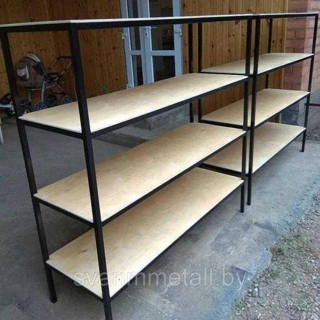 Металлические стеллажи, разборные, черный цвет