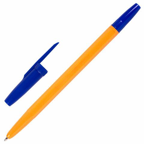 Ручка шариковая BRAUBERG "ORANGE Line", СИНЯЯ, корпус оранжевый, узел 1 мм, линия письма 0,5 мм - фото 1 - id-p184288298