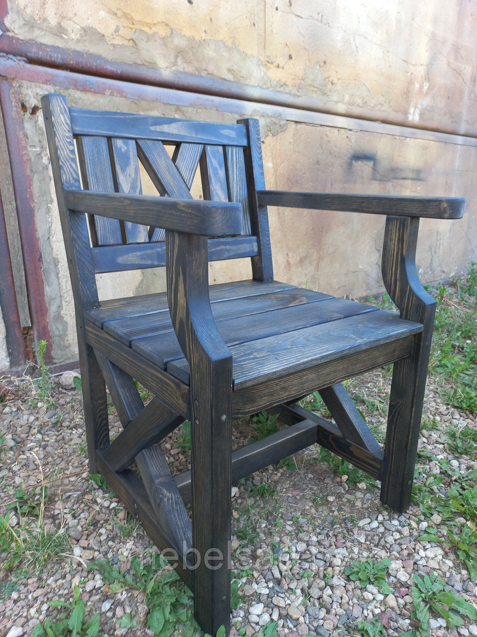 Кресло садовое и банное из массива сосны "Корсика Премиум" - фото 1 - id-p211469172