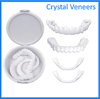 Накладные виниры для зубов Crystal Veneers. Набор для ВЕРХНИХ и НИЖНИХ зубов